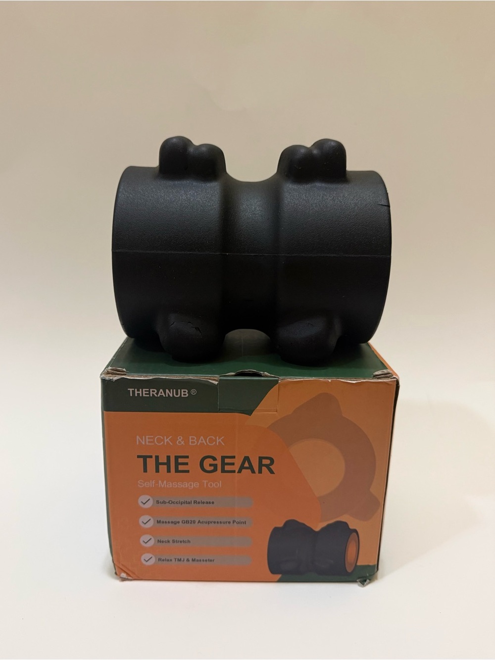 Theranub The Gear Neck & Back Self Massage Tool - Black